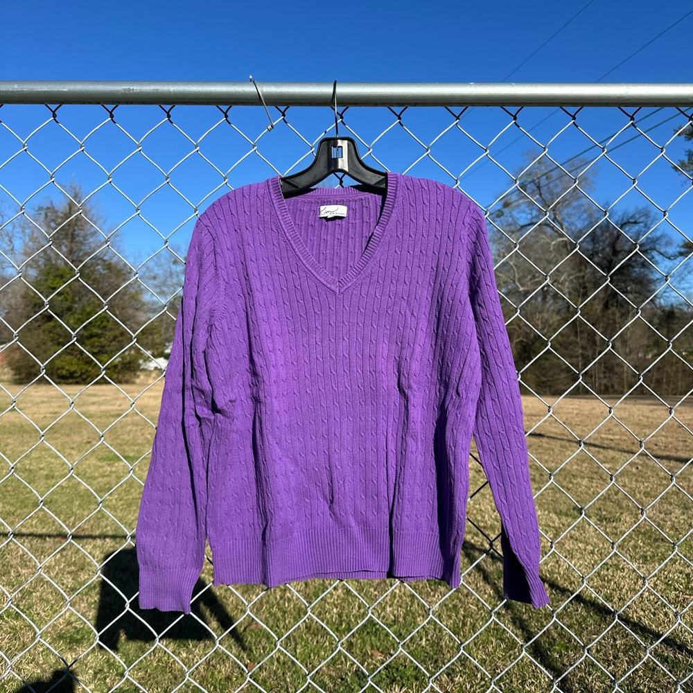Vintage Purple V Neck Sweater/Longsleeves